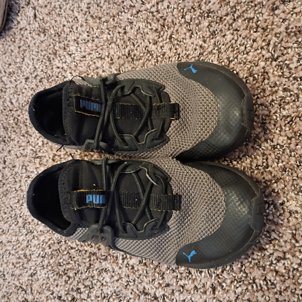 Puma Black and Gray Sneakers with Blue Highlights